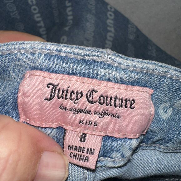 Juicy Couture Kids A/O Logo Print Straight Jeans Medium Wash Size 8 - Picture 7 of 8